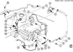 METAL DA CHAPA DA EXTREMIDADE DIANTEIRA-AQUECEDOR-MANUTENÇÃO DO VEÍCULO Buick Century 1988-1988 A HOSES & PIPES/HEATER-2.8L V6 (LB6/2.8W)(C60)
