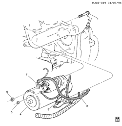 STARTER-GENERATOR-IGNITION-ELECTRICAL-LAMPS Pontiac Sunfire 1995-1995 J STARTER MOTOR MOUNTING (LD2/2.3D)