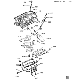 4-CYLINDER ENGINE Buick Century 1994-1996 A ENGINE ASM-3.1L V6 PART 4 OIL PUMP,PAN & RELATED PARTS (L82/3.1M)