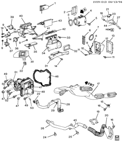 BODY MOUNTING-AIR CONDITIONING-AUDIO/ENTERTAINMENT Chevrolet Corvette 1992-1996 Y AIR DISTRIBUTION SYSTEM