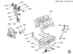 6-CYLINDER ENGINE Buick Park Avenue 1993-1995 C ENGINE ASM-3.8L V6 PART 4 OIL PUMP, PAN AND RELATED PARTS (L67/3.8-1)