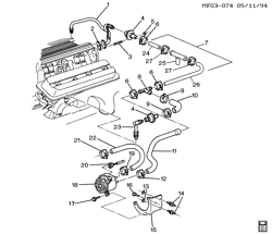 FUEL SYSTEM-EXHAUST-EMISSION SYSTEM Chevrolet Camaro 1993-1993 F A.I.R. PUMP & RELATED PARTS (LT1/5.7P)