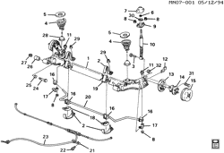 CHÂSSIS - RESSORTS - PARE-CHOCS - AMORTISSEURS Buick Somerset 1985-1991 N SUSPENSION/REAR