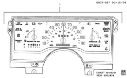 BODY MOUNTING-AIR CONDITIONING-AUDIO/ENTERTAINMENT Buick Century 1994-1994 A CLUSTER ASM/INSTRUMENT PANEL SEMI-CIRCULAR SPEEDO(2ND DES)