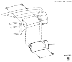INTERIOR TRIM-FRONT SEAT TRIM-SEAT BELTS Chevrolet Prizm 1994-1997 S INFLATABLE RESTRAINT SYSTEM PASSENGER MODULE(AK5)