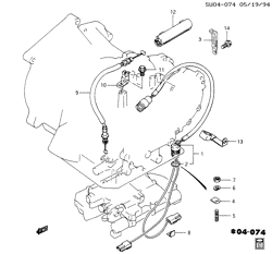 TRANSMISSÃO MANUAL 4 MARCHAS Chevrolet Metro 1995-2001 M SOLENOID HARNESS & OIL PRESS CONTROL CABLE (A/TRNS)