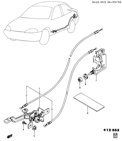 BODY MOLDINGS-SHEET METAL-REAR COMPARTMENT HARDWARE-ROOF HARDWARE Chevrolet Metro 1995-2001 M69 REAR COMPARTMENT RELEASE ACTUATOR & FUEL DOOR (REMOTE OPENING)