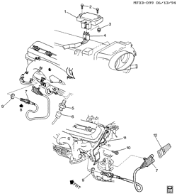 FUEL SYSTEM-EXHAUST-EMISSION SYSTEM Pontiac Firebird 1994-1997 F M.A.P. & OXYGEN SENSORS (LT1/5.7P)