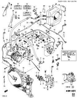 CONJUNTO DA CARROCERIA, CONDICIONADOR DE AR - ÁUDIO/ENTRETENIMENTO Chevrolet Sprint 1989-1994 M A/C SYSTEM