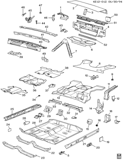 BODY MOLDINGS-SHEET METAL-REAR COMPARTMENT HARDWARE-ROOF HARDWARE Buick Riviera 1986-1990 E57 SHEET METAL/BODY-UNDERBODY & REAR END