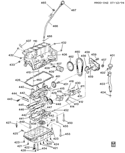 4-ЦИЛИНДРОВЫЙ ДВИГАТЕЛЬ Chevrolet Cavalier 1995-1995 J ENGINE ASM-2.3L L4 PART 4 OIL PUMP, PAN & RELATED PARTS (LD2/2.3D)