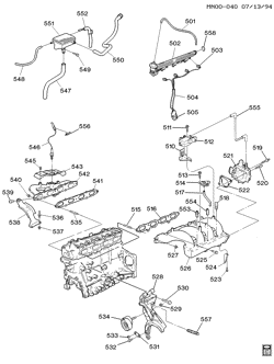 MOTOR 4 CILINDROS Buick Skylark 1995-1995 N ENGINE ASM-2.3L L4 PART 5 MANIFOLDS & FUEL RELATED PARTS (LD2/2.3D)