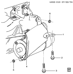 STARTER-GENERATOR-IGNITION-ELECTRICAL-LAMPS Cadillac Seville 1995-1995 K STARTER MOTOR MOUNTING (L26/4.9B)