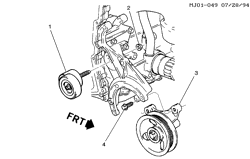 СИСТЕМА ОХЛАЖДЕНИЯ-РЕШЕТКА-МАСЛЯНАЯ СИСТЕМА Chevrolet Cavalier 1995-1995 J TENSIONER/DRIVE BELT & IDLER PULLEY (LD2/2.3D)