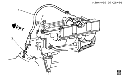 4-СКОРОСТНАЯ МЕХАНИЧЕСКАЯ КОРОБКА ПЕРЕДАЧ Chevrolet Cavalier 1995-1997 J THROTTLE VALVE CABLE (MD9)