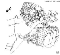 BRAKES Buick Lesabre 1996-1997 H MODULATOR PIPE/AUTOMATIC TRANSMISSION-V6 3.8K(L36)