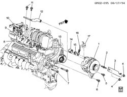 MOTOR DE ARRANQUE-GENERADOR-IGNICIÓN-SISTEMA ELÉCTRICO-LUCES Buick Park Avenue 1995-1995 C GENERATOR MOUNTING-V6 3.8K(L36)