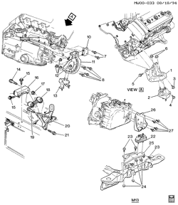 6-CYLINDER ENGINE Pontiac Grand Prix 1994-1996 W ENGINE & TRANSMISSION MOUNTING (LQ1/3.4X)