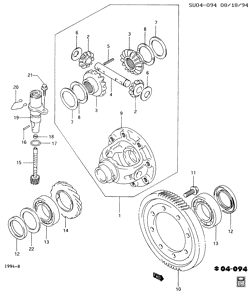 AUTOMATIC TRANSMISSION Chevrolet Metro 1995-2001 M DIFFERENTIAL AND SPEEDO GEAR, W/A/TRNS