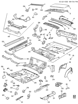 BODY MOLDINGS-SHEET METAL-REAR COMPARTMENT HARDWARE-ROOF HARDWARE Cadillac Deville 1991-1993 C SHEET METAL/BODY-UNDERBODY & REAR END