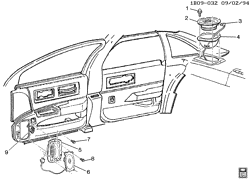 BODY MOUNTING-AIR CONDITIONING-AUDIO/ENTERTAINMENT Chevrolet Caprice 1994-1996 B19 AUDIO SYSTEM