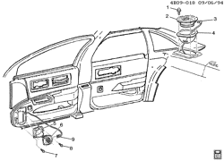BODY MOUNTING-AIR CONDITIONING-AUDIO/ENTERTAINMENT Buick Roadmaster Sedan 1994-1996 B69 AUDIO SYSTEM