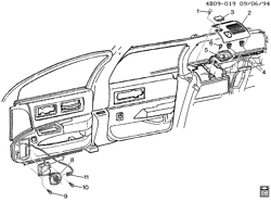 BODY MOUNTING-AIR CONDITIONING-AUDIO/ENTERTAINMENT Buick Estate Wagon 1994-1996 B35 AUDIO SYSTEM