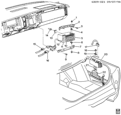 BODY MOUNTING-AIR CONDITIONING-AUDIO/ENTERTAINMENT Cadillac Fleetwood Brougham 1994-1994 D RADIO ASM & MOUNTING