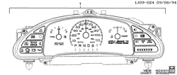 BODY MOUNTING-AIR CONDITIONING-AUDIO/ENTERTAINMENT Chevrolet Cavalier 1995-1995 J CLUSTER ASM/INSTRUMENT PANEL (ELECTROMECHANICAL)(UH7)
