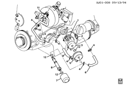 LUBRIFICAÇÃO - ARREFECIMENTO - GRADE DO RADIADOR Chevrolet Monte Carlo 1995-1995 W ENGINE OIL COOLER (L82/3.1M, KC4)