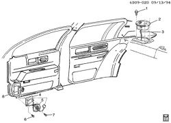 BODY MOUNTING-AIR CONDITIONING-AUDIO/ENTERTAINMENT Cadillac Fleetwood Brougham 1994-1994 D AUDIO SYSTEM