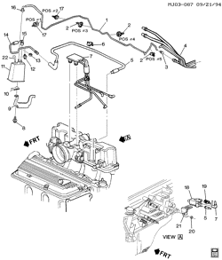 FUEL SYSTEM-EXHAUST-EMISSION SYSTEM Pontiac Sunfire 1995-1995 J VAPOR CANISTER & RELATED PARTS (LN2/2.2-4)