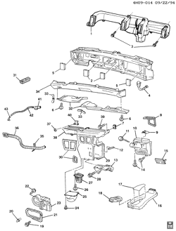 BODY MOUNTING-AIR CONDITIONING-AUDIO/ENTERTAINMENT Buick Lesabre 1994-1994 H AIR DISTRIBUTION SYSTEM