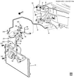 КРЕПЛЕНИЕ КУЗОВА-КОНДИЦИОНЕР-АУДИОСИСТЕМА Pontiac Sunfire 1995-1995 J A/C REFRIGERATION SYSTEM (LD2/2.3D)(C60)