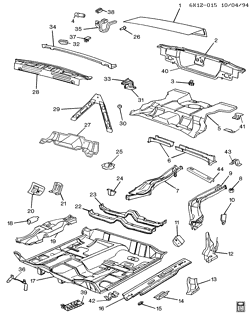 BODY MOLDINGS-SHEET METAL-REAR COMPARTMENT HARDWARE-ROOF HARDWARE Cadillac Seville 1993-1993 K SHEET METAL/BODY-UNDERBODY & REAR END
