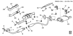FUEL SYSTEM-EXHAUST-EMISSION SYSTEM Buick Skylark 1994-1994 N EXHAUST SYSTEM-V6 -3.1L (L82/3.1M) (SINGLE EXHAUST)