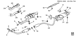 FUEL SYSTEM-EXHAUST-EMISSION SYSTEM Buick Skylark 1995-1995 N EXHAUST SYSTEM-V6 -3.1L (L82/3.1M) (SINGLE EXHAUST)