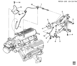 ТОПЛИВНАЯ СИСТЕМА-ВЫХЛОП-]СИСТЕМА КОНТРОЛЯ ТОКСИЧНОСТИ ВЫХЛ. ГАЗОВ Chevrolet Camaro 1995-1998 F ACCELERATOR CONTROL-V6 (L36/3.8K)