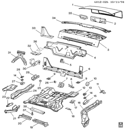BODY MOLDINGS-SHEET METAL-REAR COMPARTMENT HARDWARE-ROOF HARDWARE Cadillac Deville 1995-1995 KD SHEET METAL/BODY-UNDERBODY & REAR END