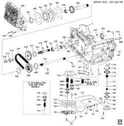 АВТОМАТИЧЕСКАЯ КОРОБКА ПЕРЕДАЧ Buick Century 1994-1994 A AUTOMATIC TRANSMISSION (M13) PART 3 HM 4T60-E CASE, DRIVE LINK, 4TH CLU & ACCUM