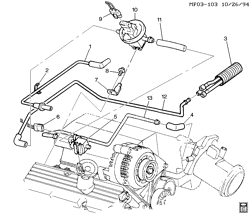 FUEL SYSTEM-EXHAUST-EMISSION SYSTEM Chevrolet Camaro 1995-1997 F VAPOR CANISTER LINES & VALVE (L36/3.8K)