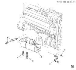 СТАРТЕР-ГЕНЕРАТОР-СИСТЕМА ЗАЖИГАНИЯ-ЭЛЕКТРООБОРУДОВАНИЕ-ЛАМПЫ Chevrolet Camaro 1993-1997 F STARTER MOTOR MOUNTING (LT1/5.7P)