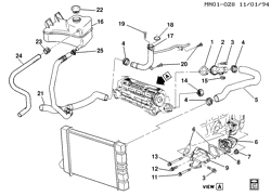 COOLING SYSTEM-GRILLE-OIL SYSTEM Pontiac Grand Am 1989-1991 N HOSES & PIPES/RADIATOR-L4 (LG0/2.3A)