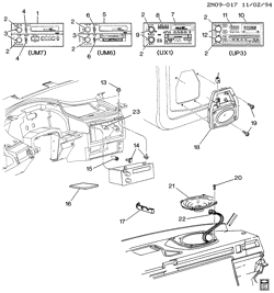 BODY MOUNTING-AIR CONDITIONING-AUDIO/ENTERTAINMENT Pontiac Grand Am 1994-1995 N AUDIO SYSTEM