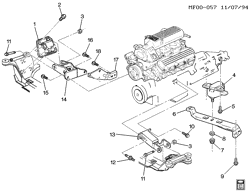 8-ЦИЛИНДРОВЫЙ ДВИГАТЕЛЬ Pontiac Firebird 1995-1997 F ENGINE & TRANSMISSION MOUNTING-V6 (L36/3.8K)