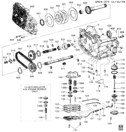 SPEEDOMETER GEARS-SHAFT-ADAPTER Chevrolet Lumina 1991-1992 W AUTOMATIC TRANSMISSION (M13) PART 3 HM 4T60-E CASE, DRIVE LINK, 4TH CLU & ACCUM