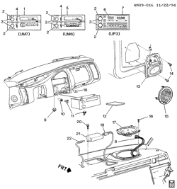 BODY MOUNTING-AIR CONDITIONING-AUDIO/ENTERTAINMENT Buick Skylark 1994-1995 N AUDIO SYSTEM
