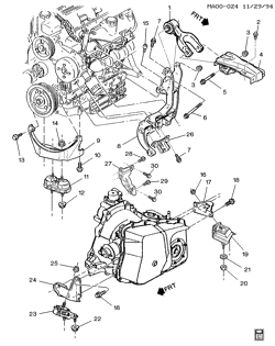 MOTOR 4 CILINDROS Buick Century 1995-1996 A ENGINE & TRANSMISSION MOUNTING-V6 (L82/3.1M)
