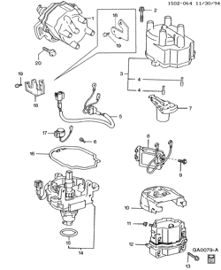 STARTER-GENERATOR-IGNITION-ELECTRICAL-LAMPS Chevrolet Prizm 1993-1997 S DISTRIBUTOR/IGNITION (1.6-6)(L01),(1.8-8)(LV6)