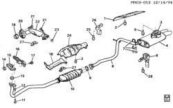 FUEL SYSTEM-EXHAUST-EMISSION SYSTEM Buick Somerset 1992-1993 N EXHAUST SYSTEM-V6 -3.3L (LG7/3.3N) (SINGLE EXHAUST)